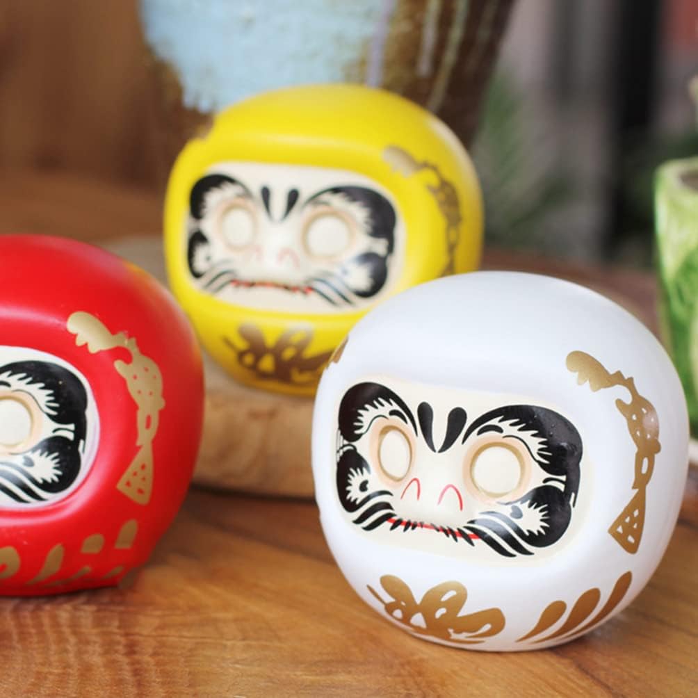 Daruma Doll Piggy Bank - White