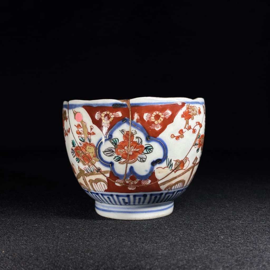 Kintsugi-Repaired Japanese Porcelain Cup