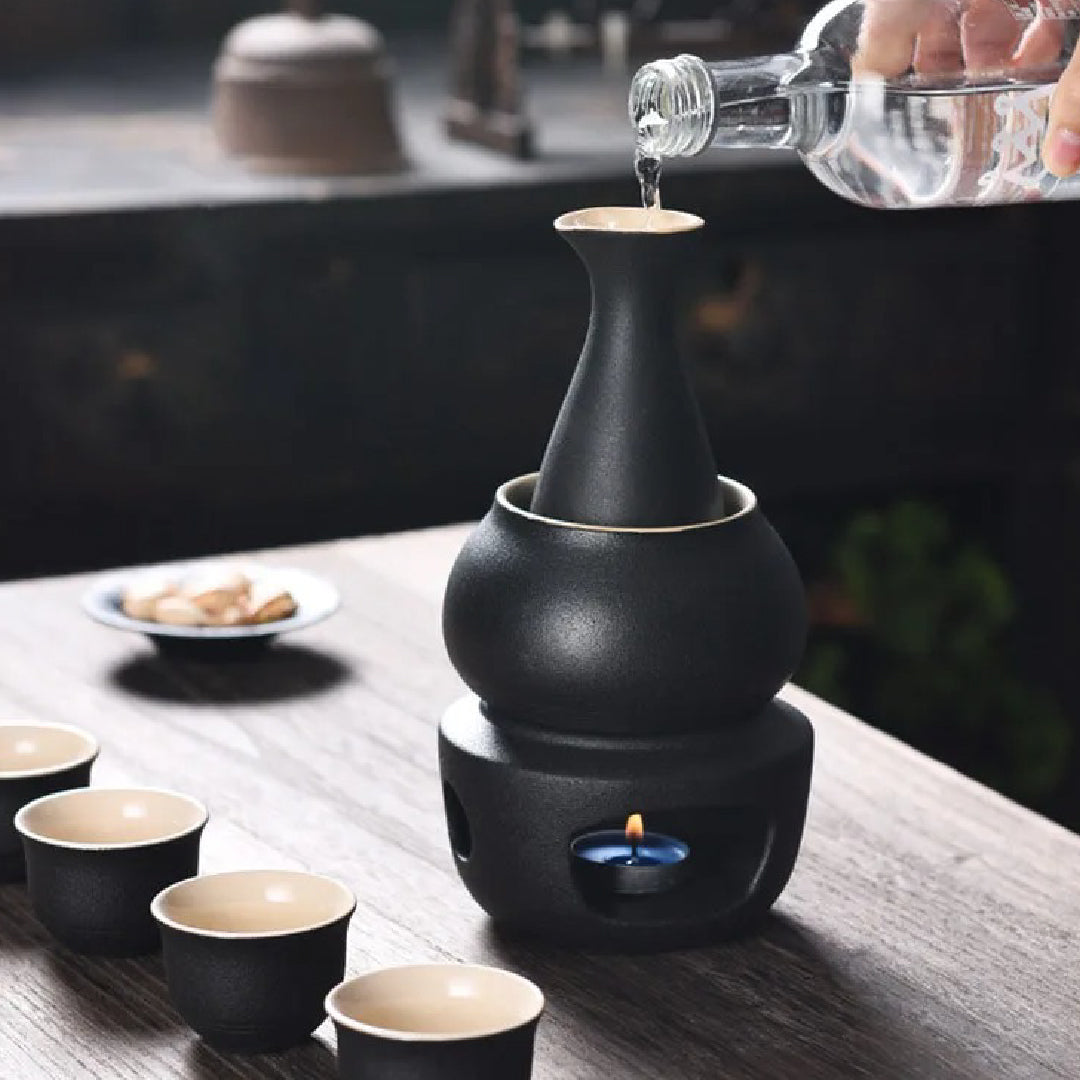 Ceramic Sake Set with Warmer