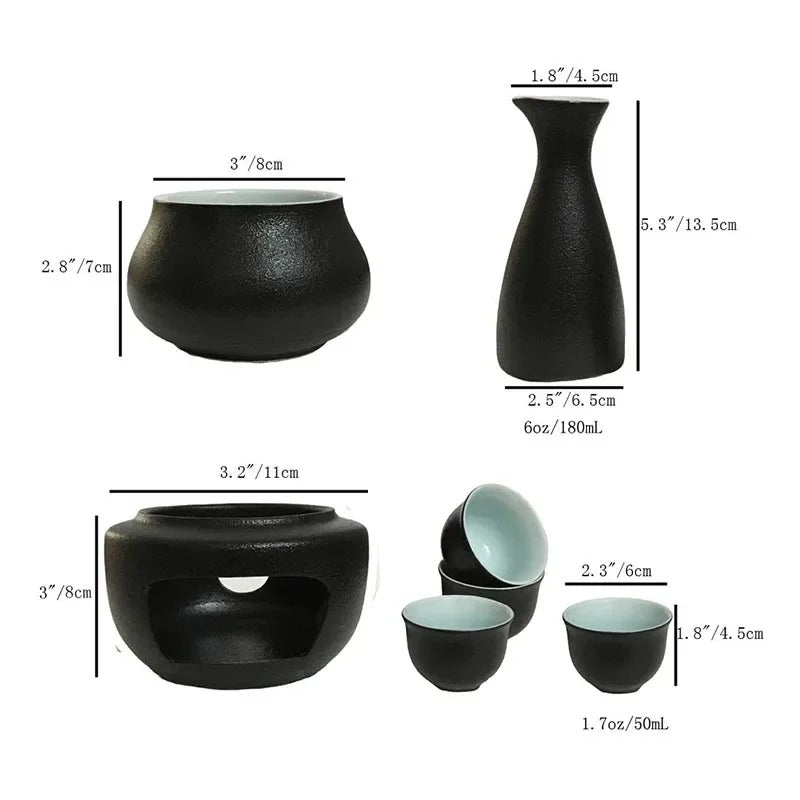 Ceramic Sake Set with Warmer