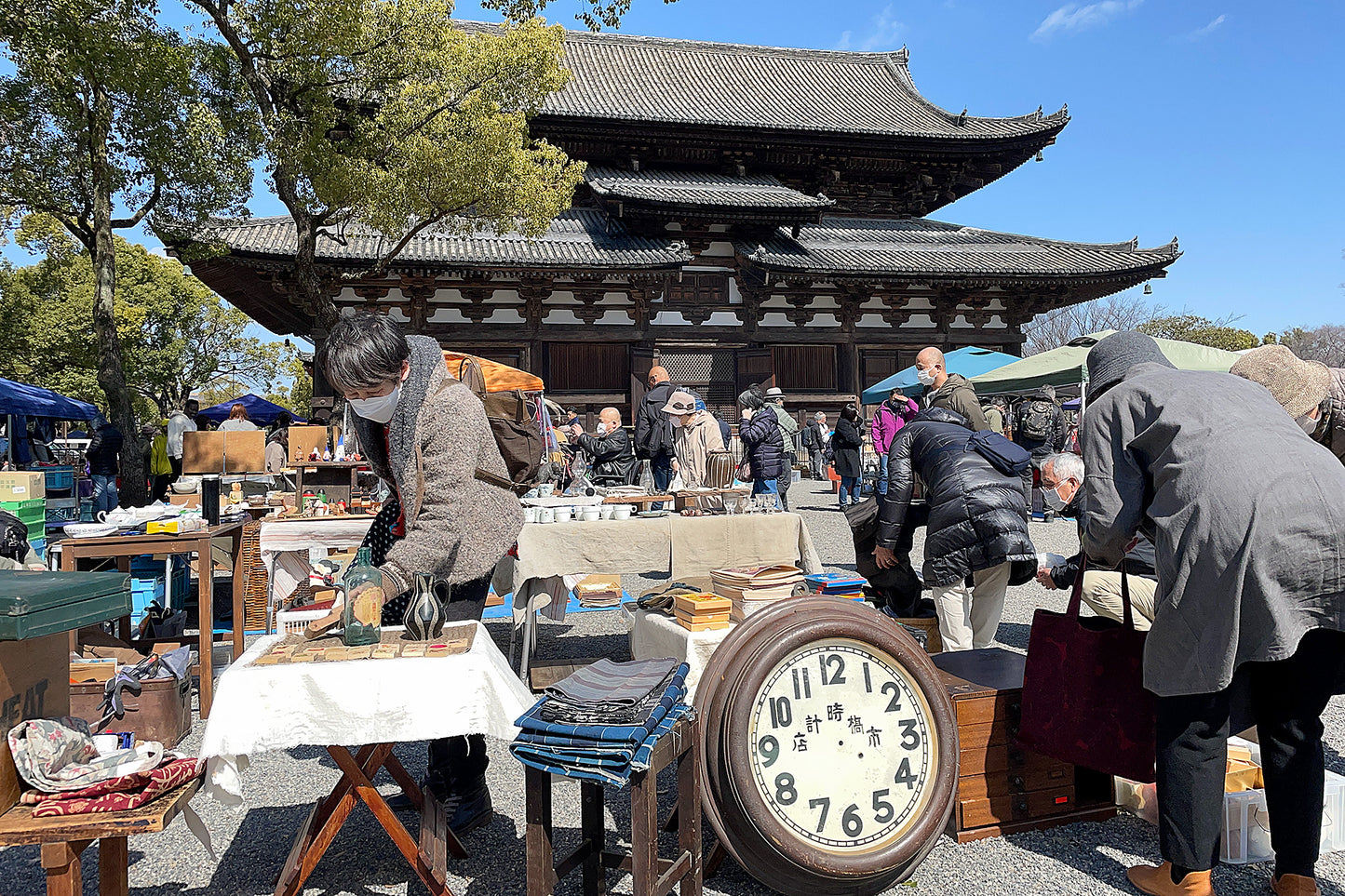 Samurai Helmet Display with Golden Horns