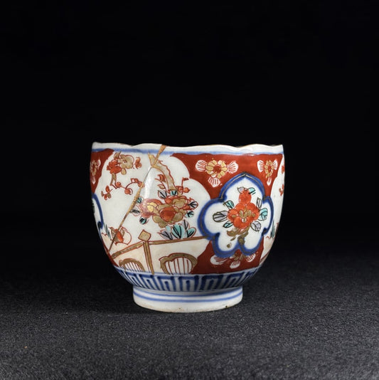 Kintsugi-Repaired Japanese Porcelain Cup