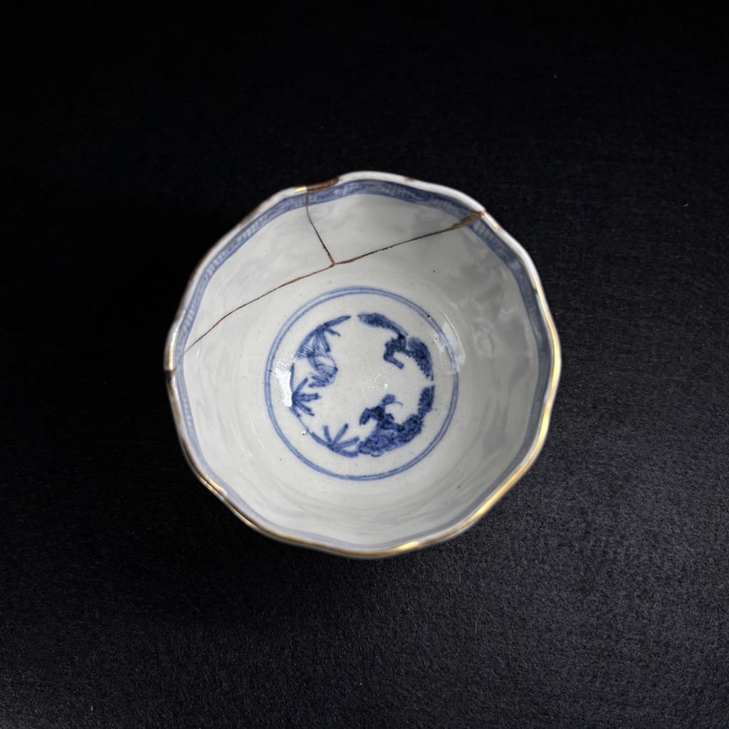 Kintsugi-Repaired Japanese Porcelain Cup