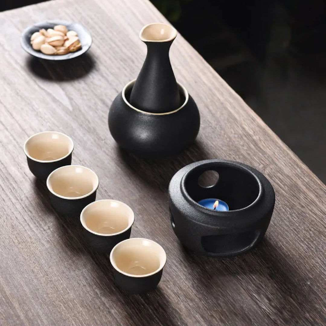Ceramic Sake Set with Warmer